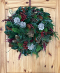 fresh handmade wreath made with fresh greens